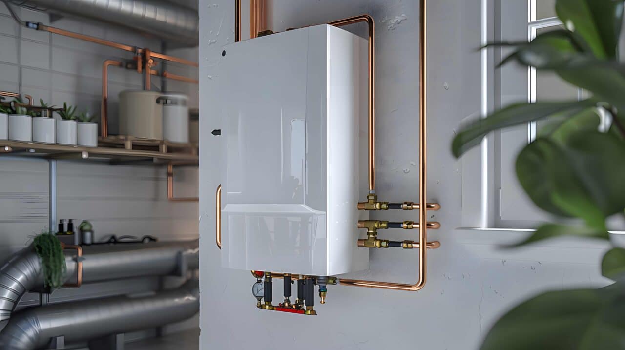 A wall mounted tankless water heater - How to Extend Water Heater Life Expectancy