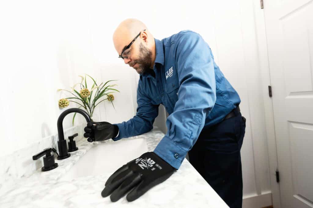 Household repairs performed by a Lee Company technician.